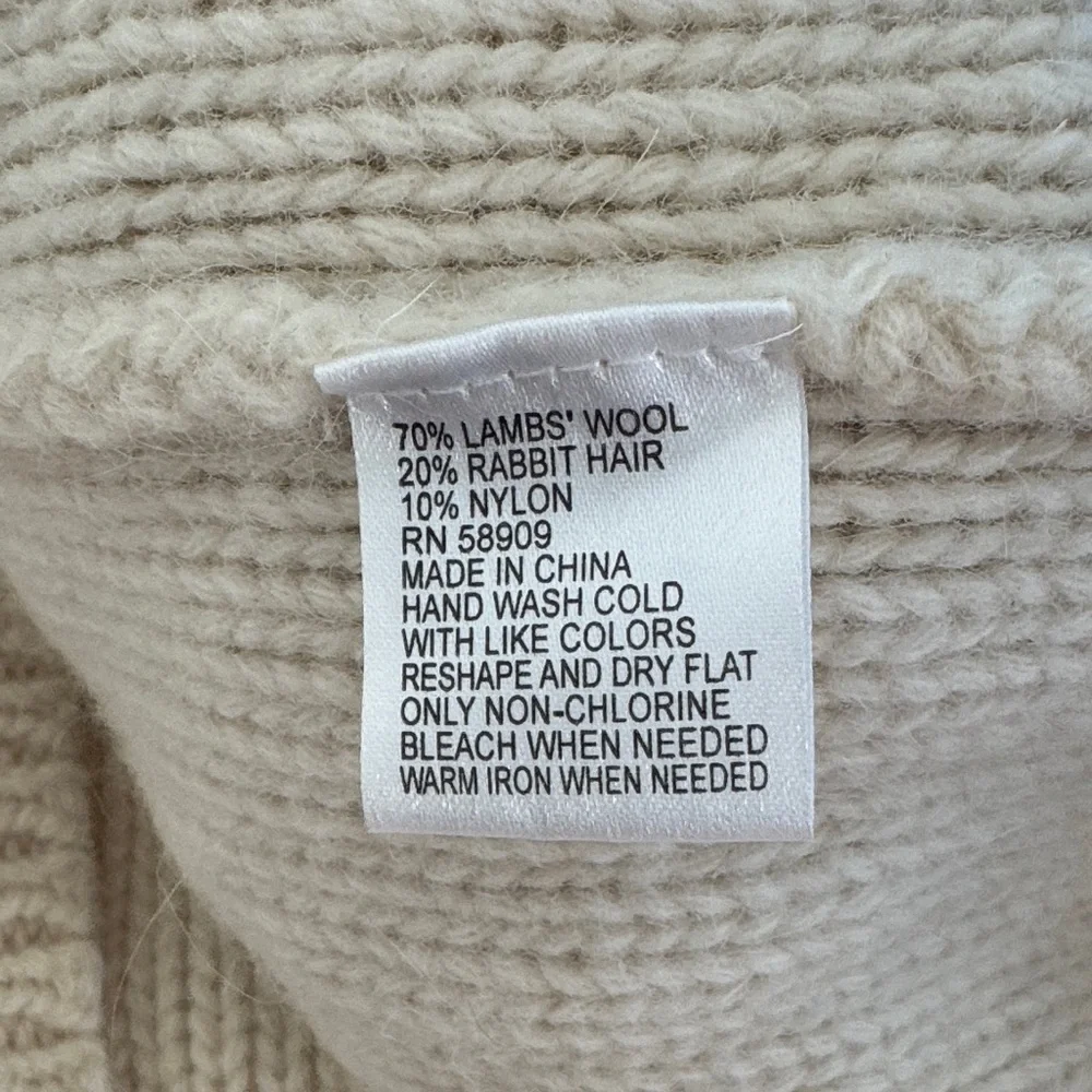 ANTONIO MELANI Cream Cable Knit Turtleneck Sweater - Picture 6 of 6